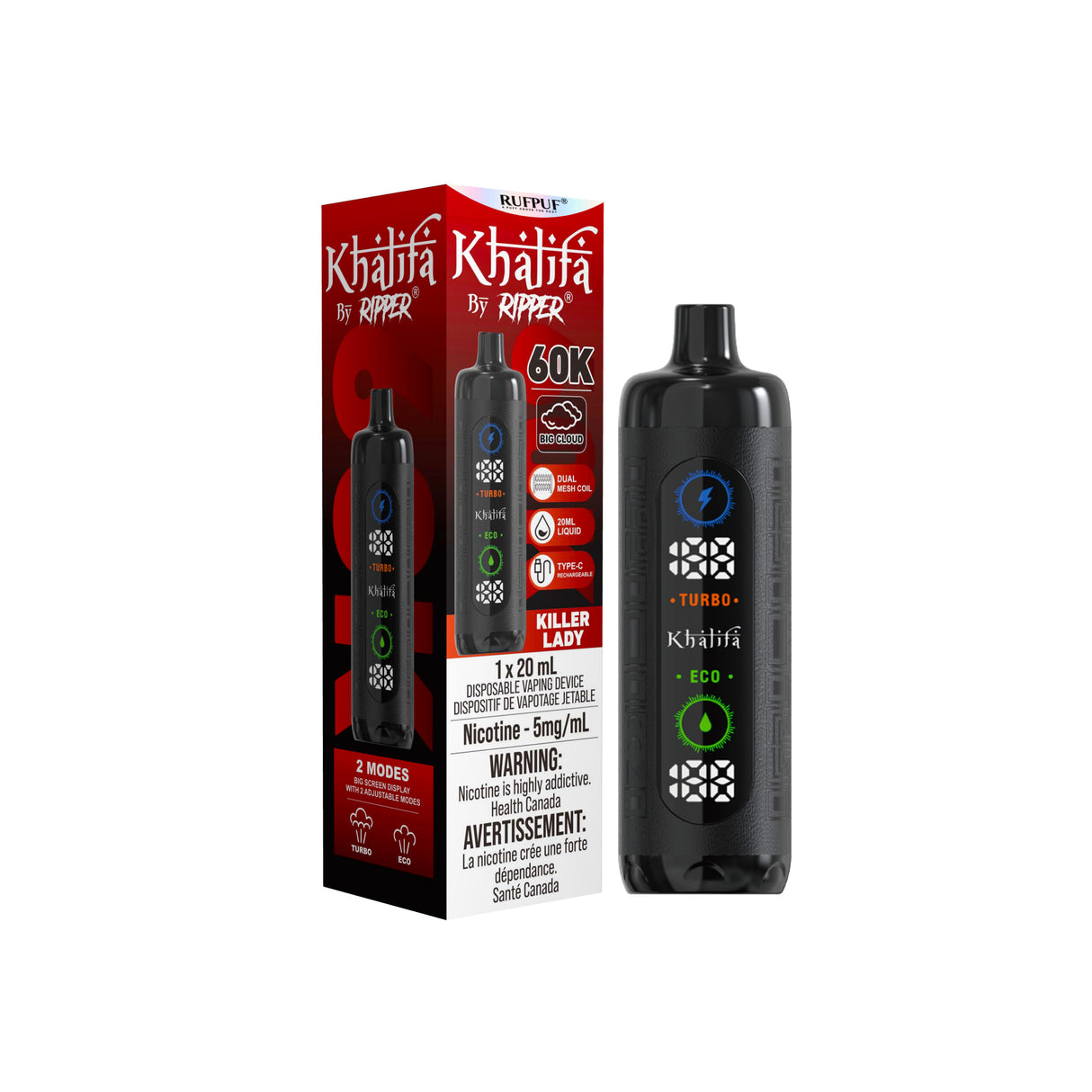 Lady Killer - Khalifa Bar by Ripper Hookah Vape 60k