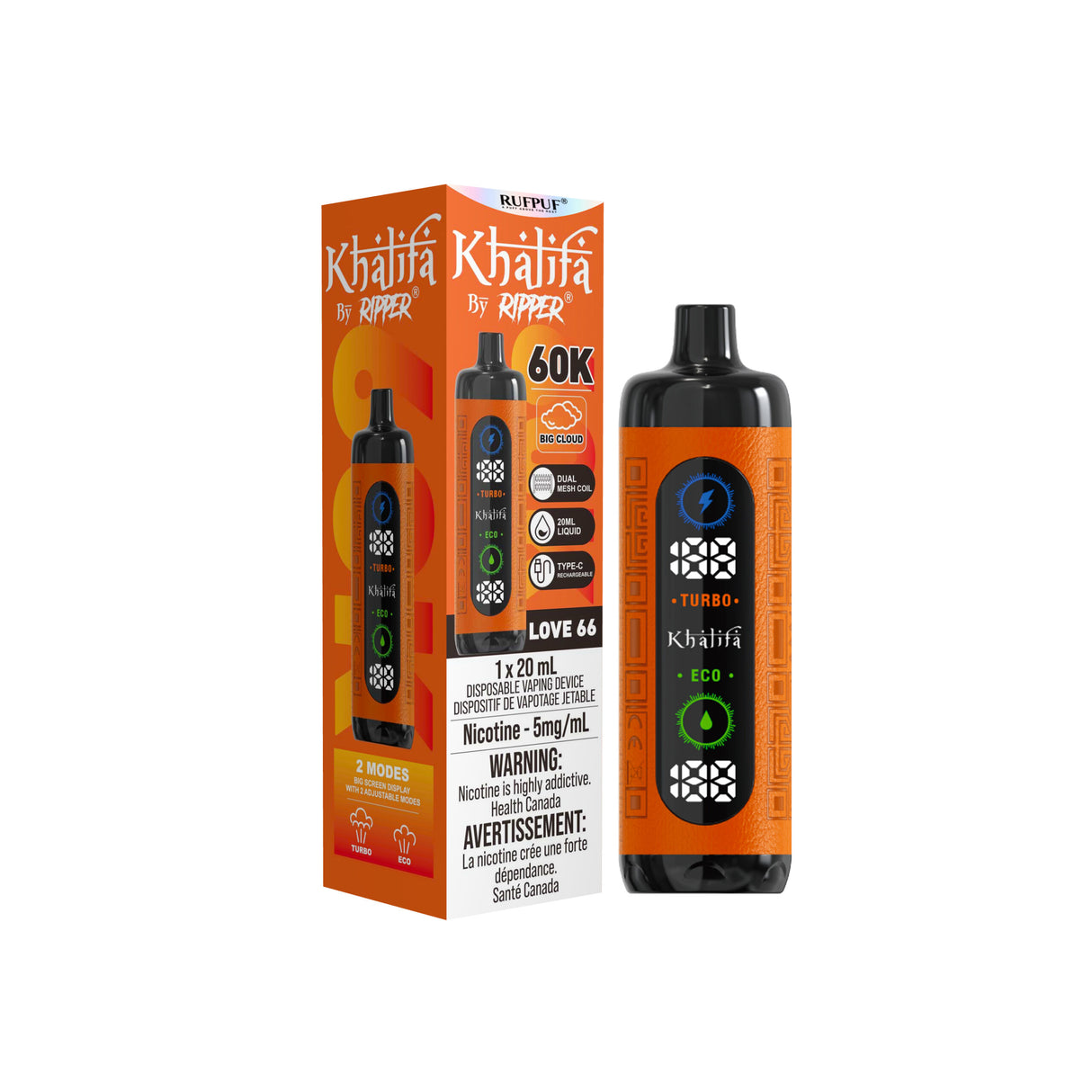 Love 66 - Khalifa Bar by Ripper Hookah Vape 60k
